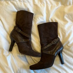 Cole Haan chocolate brown suede boots